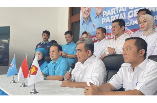 Elite Gerindra kunjungi DPN Partai Gelora di Jakarta Selatan, Sabtu, 19 Agustus 2023. (Foto:Istimewa)