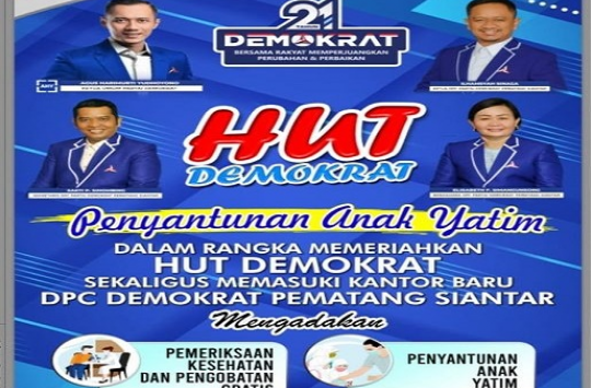 HUT ke 21, DPC Demokrat Siantar Gelar Pengobatan Gratis